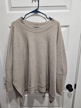 Impressions Oatmeal Ribbed Crewneck Sweater